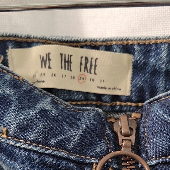 FREE PEOPLE We The Free Zipper Front Denim Mini  Skirt - Blue Size29 New - Picture 4 of 9